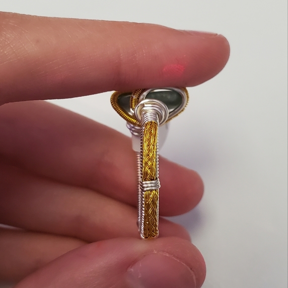 "Forever Fond" Aventurine Handmade Wire Wrap Ring Size 8.25 - Picture 7 of 8